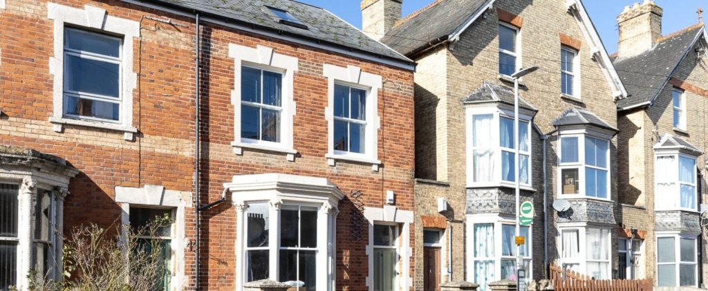 red brick terraced house