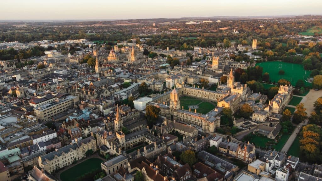 Birds eye view of the City of Oxford