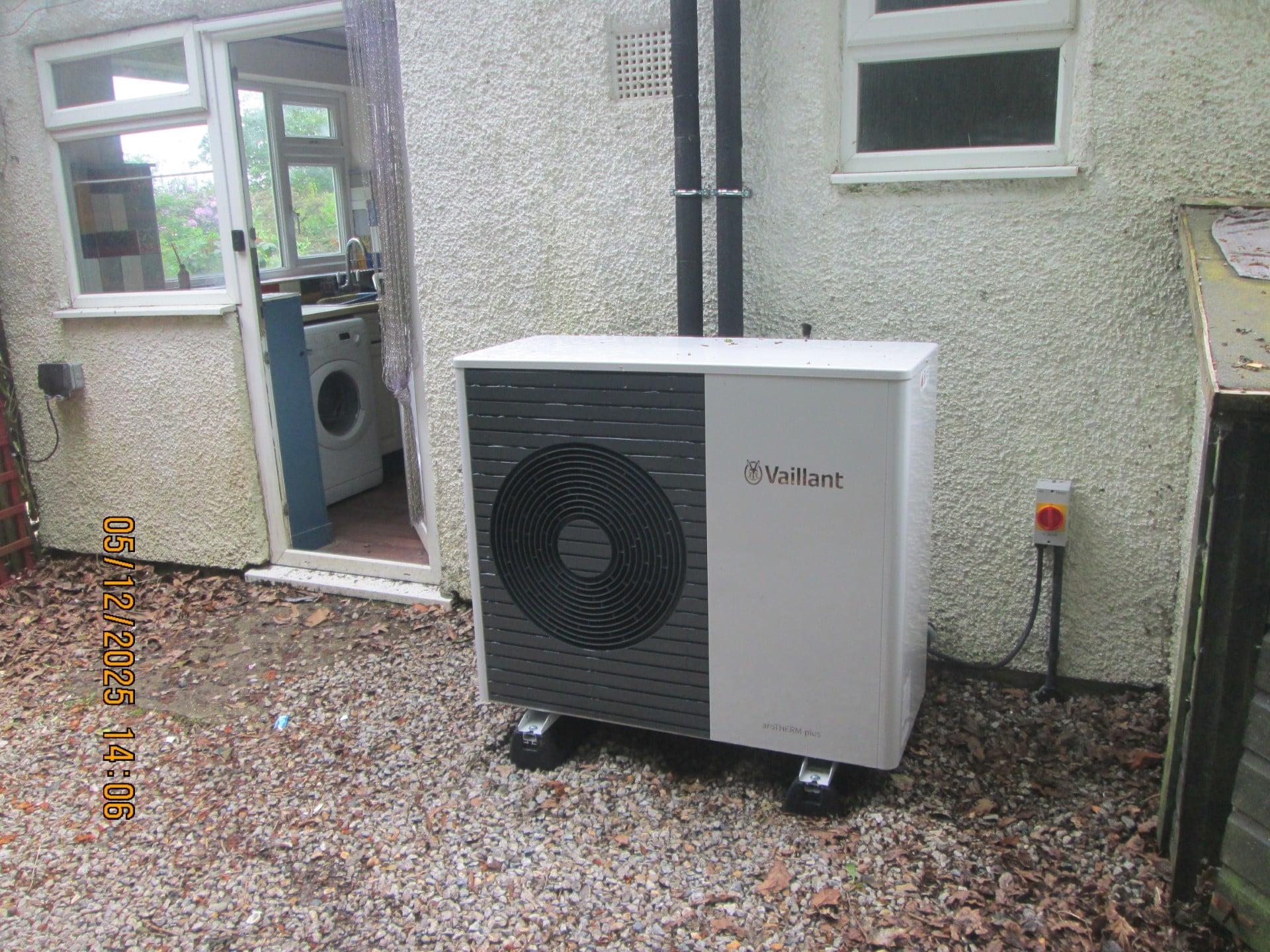 Vaillant heat pump outside a home