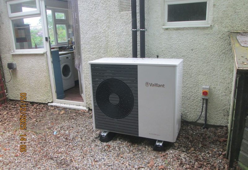 Vaillant heat pump outside a home