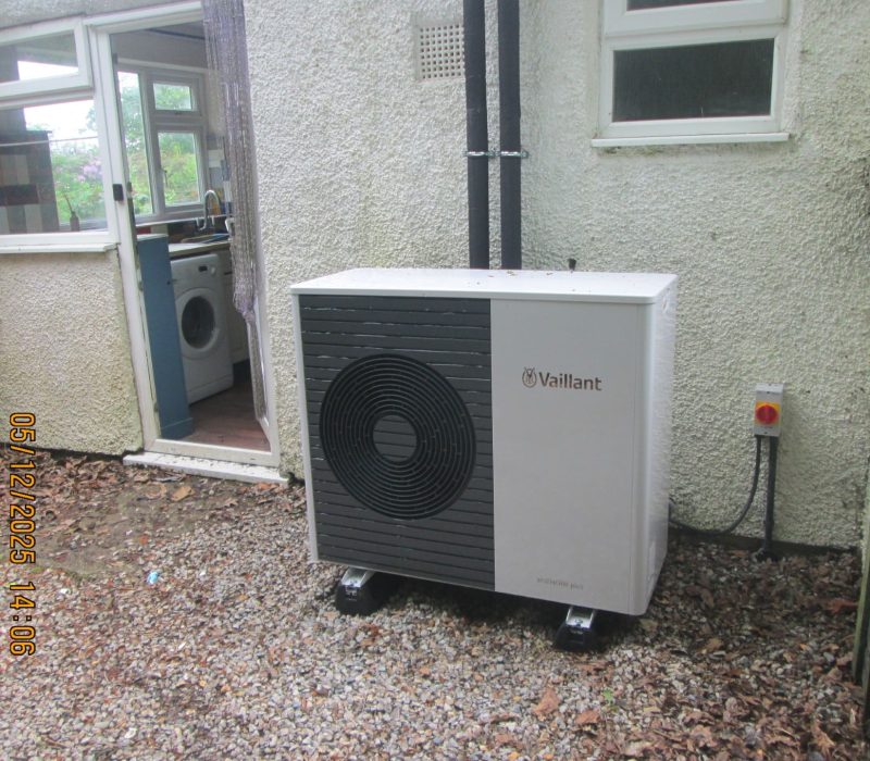 Vaillant heat pump outside a home
